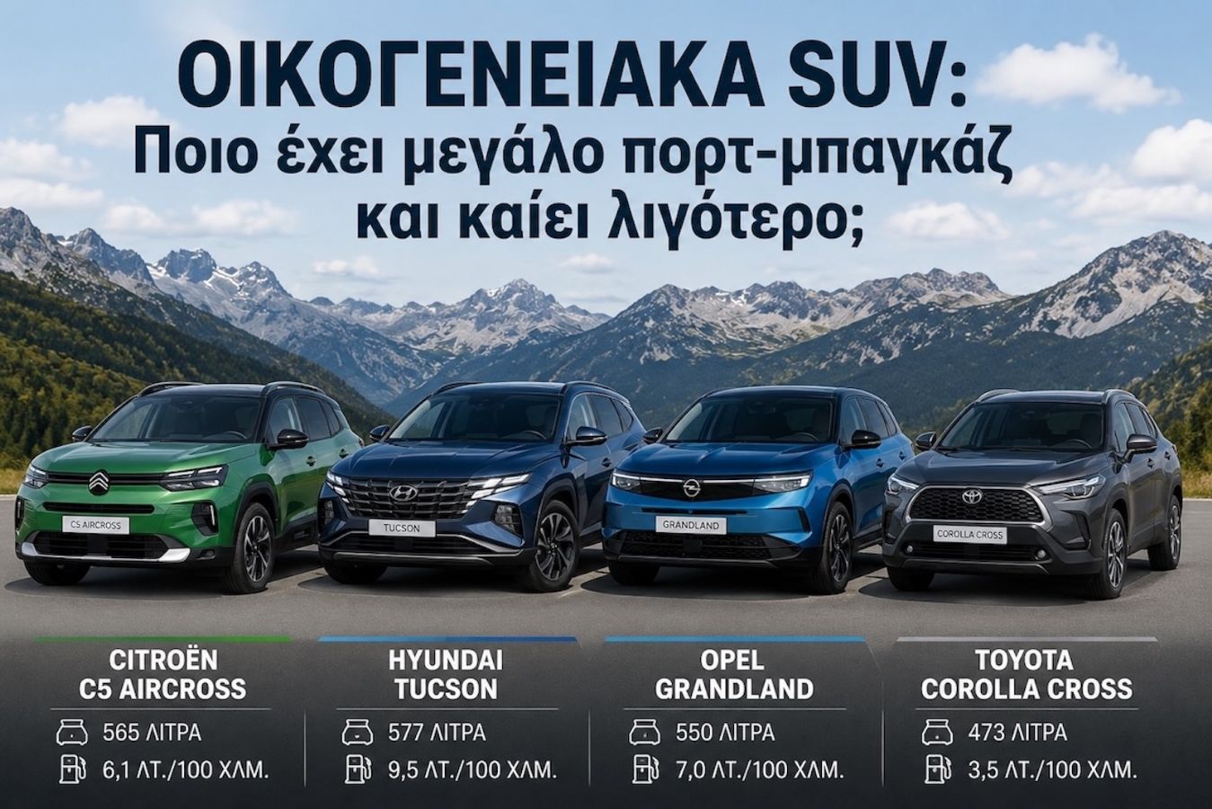 Οικογενειακά SUV: Ποιο έχει μεγάλο πορτ-μπαγκάζ και καίει λιγότερο;